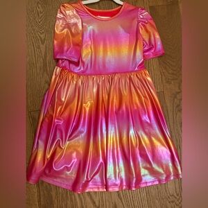 Pink Chicken Shimmering Pink and Orange Dress